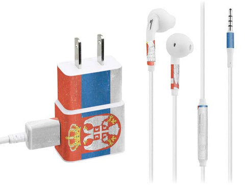 Serbia Flag Distressed Phone Charger Skin